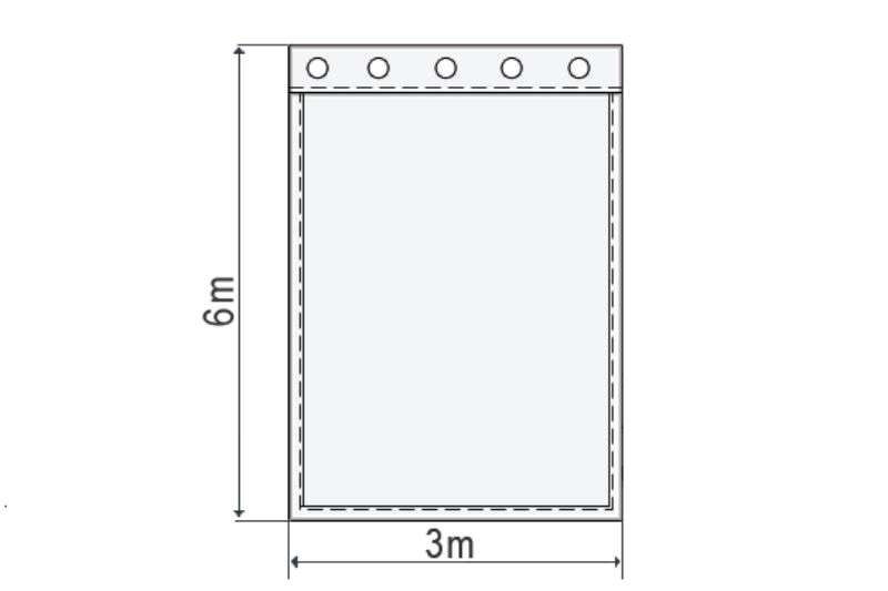 Satinmolton B1 konfektioniert, steingrau, B=3m (geöst) x H=6m