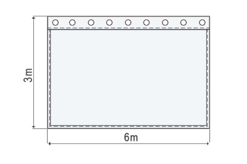 Satinmolton B1 konfektioniert, steingrau, B=6m (geöst) x H=3m