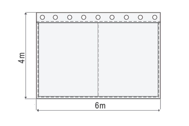 Satinmolton B1 konfektioniert, steingrau, B=6m (geöst) x H=4m