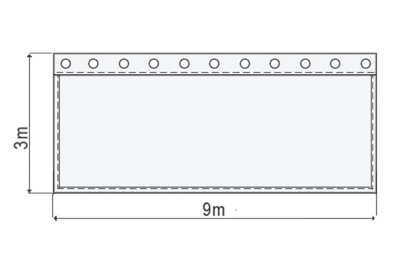 Satinmolton B1 konfektioniert, steingrau, B=9m (geöst) x H=3m