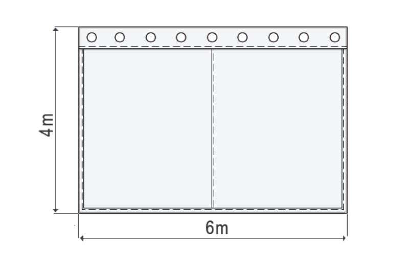 Skizze schwerer Vorhang in Kirschrot, 580 g, 6 x 4 m