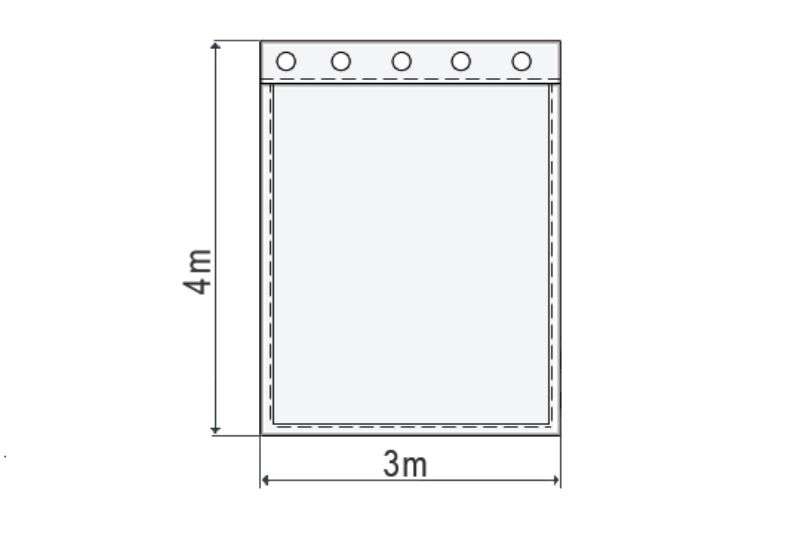 Skizze schwerer Vorhang in Royalblau, 580 g, 3 x 4 m