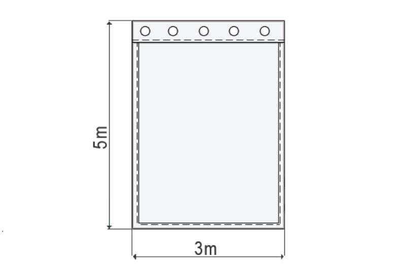 Skizze schwerer Vorhang in Royalblau, 580 g, 3 x 5 m