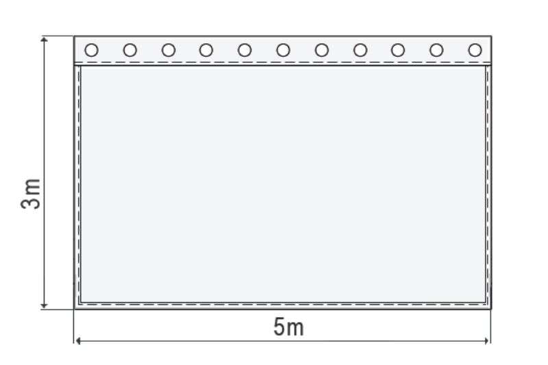 Skizze schwerer Vorhang in Schwarz, 580 g, 5 x 3 m